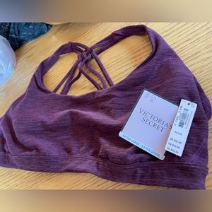 Brand new with tags, Victoria Secret Essential Strappy Sports Bra. Burgundy